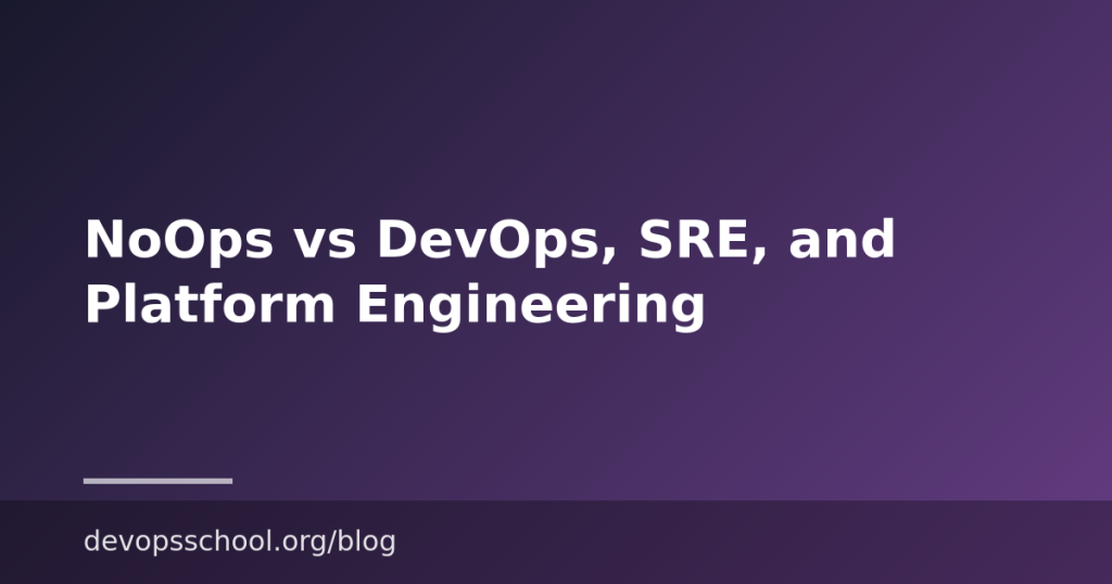 NoOps vs DevOps, SRE, and Platform Engineering